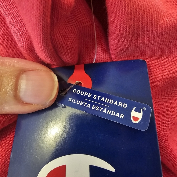 Red Champion Women's C Banner Standard Pullover Hoodie - Picture 8 of 12